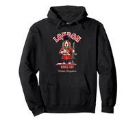 Petit Chien Basset Hound London King's Guard Angleterre avec Drapeau du Royaume-Uni Sweat à Capuche