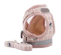 Petit chien Harnais Ensembles plomb Pet Puppy Gilet Faisceaux Non Pull réfléchissant réglable pour Small Medium Pet Rose L