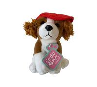 Petit Chien Peluche STUDIO PETS - En polyester - Marron et blanc - Hauteur 19 cm - Largeur 12 cm - Profondeur 14 cm - Convient dès 36 mois, lavable à
