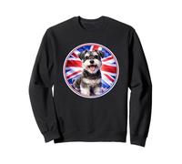 Petit Chien Schnauzer Mignon et drôle - Drapeau du Royaume-Uni Sweatshirt