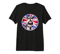 Petit Chien Schnauzer Mignon et drôle - Drapeau du Royaume-Uni T-Shirt Haut de Gamme