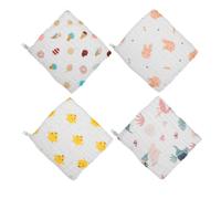 Petit Chiffon Coton 4 Pièces 30x30cm pour Bébé et Garçon et Filles