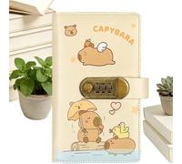 Petit classeur de défi de 100 enveloppes, carnet de contrôle budgétaire Capybara avec serrure, classeur de gestion de l'argent, pour les familles indépendantes, les couples, les adultes, le (Yellow)