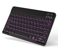 Petit clavier Bluetooth rétroéclairé portable sans fil rechargeable pour tablette Android, Samsung, téléphone portable, smartphone, iPad A16 11e et 10e génération, iPad Pro, Air, Mini iPhone (Noir)