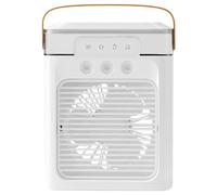 Petit climatiseur portable for chambre à coucher, climatiseur portable for voiture, réservoir d'eau de 400 ml,7 couleurs de lumière réglables, minuterie de 3 h,autonomie de 5 h(White)