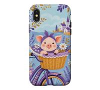 Petit Cochon dans Un Panier à vélo Coque pour iPhone X/XS