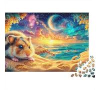 Petit Cochon d'Guinée Reste dans la scène d'automne Puzzle De 1000 Pièces Cochon d'Guinée Mignon Parfait pour Le Lien Familial, Adultes Et Enfants 70x50cm/1000pcs