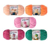 Petit Cochon et Fleurs | Knit Me Fil Chenille Velours Amigurumi, Fil Épais pour Crochet, 50 g/55 m Polyester Super Doux pour Ours en Peluche et Jouets