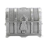 Petit Coffre au Trésor de Pirate Antique avec Motifs Délicats, étui de Rangement Décoratif en Alliage de Zinc pour Boîte à Bijoux et Trésors Personnels