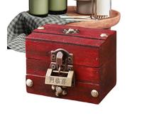 Petit coffre en bois - Boîte de rangement décorative à charnière classique 6 cm x 9 cm x 6,5 cm + style visuel antique, construction en bois naturel - pour bijoux et bibelots