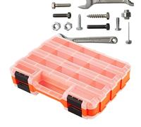 Petit Coffret à Outils | Mallette Portable avec 34 Compartiments - Coffret De Stockage Pour Mèches Boulons Écrous Avec Couvercle - Pour Garage, Atelier Maison, Quincaillerie, Clous, Écrous, Mèches, Do