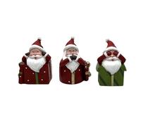 Petit Coffret Cadeau Père Noël en Résine Micro-Paysage, Poupée Artisanale, Décoration de Table