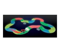 Petit Coffret - Circuit avec 1 Voiture - Téléshopping - VENTEO - Rouge - Enfants - Flexible Lumineux avec LEDs/Fonctionne à Piles