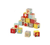 Petit Collage cubes de construction en bois ABC 15 pièces