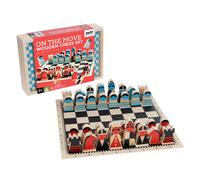 Petit Collage jeu d'échecs en bois en mouvement