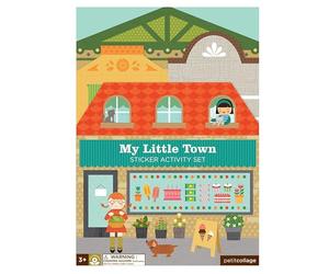 Petit Collage Livre d'activités d'autocollants My Little Town - Livre d'autocollants géant pliable pour enfants, comprend plus de 100 autocollants réutilisables - Jouets d'activités pour enfants à