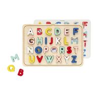 Petit Collage PTC319 Multi-Language Alphabet Wooden Tray Puzzle, Multicolor