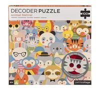 Petit Collage Puzzle animaux 100 pièces avec lunettes 3D