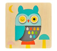 Petit Collage PTC318 Chunky Wooden Tray Owl Puzzle, Multi
