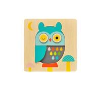 Petit Collage PTC318 Chunky Wooden Tray Owl Puzzle, Multi