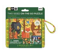 Petit Collage Two Sided On-the-Go Puzzle Woodland, 0810073342033