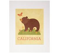 Petit Collage Unframed Print on Wood Wall Decor, California Bear, Large