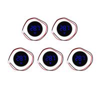 Petit compteur électrique rond avec écran LED à 3 chiffres - Testeur électrique ABS - Installation simple pour voiture, moto, batterie solaire, outil de mesure de tension