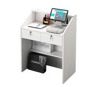 Petit comptoir de Caisse de Bureau d'ordinateur, Table de réception de Bureau d'ordinateur en Bois Moderne et Simple, Petit comptoir de réception, pour Le Bureau de la Clinique du Magasin A,