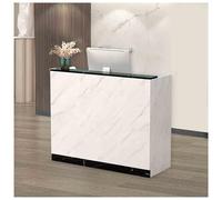 Petit comptoir de vente au détail avec tiroir verrouillable et étagères ouvertes, comptoir de réception idéal pour supermarché, dépanneur, hôtel - Design compact 129,9 x 40 x 99,8 cm