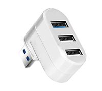 Petit concentrateur USB - Hub USB 3 Ports répartiteur - Adaptateur multiport USB Extenseur, 3.0 ou 2.0 pour Ordinateur Portable Teksome