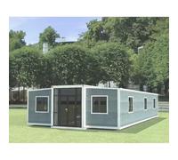 Petit conteneur pliable portable de 6,1 m et 12,2 m pour utilisation en extérieur, magasin, bar, restaurant, dortoir, abri auto, maison de garde, salle à manger, salon, bureau à domicile