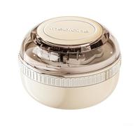 Petit coupe-comprimés portable pour petits et grands pilules coupés en demi-quart, coupe-comprimés portable 2 en 1 avec compartiment de rangement transparent pour médicaments (blanc)