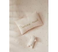 Petit coussin gaze de coton broderie dorée blanc moyen uni TU