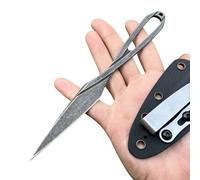 Petit couteau lame fixe acier D2 noir étui kydex luxe coupe papier decoupe carton simple tranchant cadeau homme fête père randonnée camping poche chasse collection full métal extérieur edc