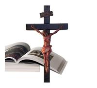 Petit Crucifix - Art Mural Chrétien Réaliste Pour La Prière Et La Méditation | Passion Du Christ Bloody Crucifix Figurine | Sculpture De Jésus De Style Renaissance Pour La Maison, La Chapelle Ou Le Dé