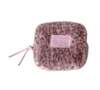Petit de Rangement en Peluche imprimé léopard, pour Articles personnels, Organisateur de cosmétiques, pour Serviettes hygiéniques Portables, de Maquillage Portable