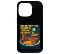 Petit déjeuner Amusant pour dîner dîner gaufres de Nourriture Tard Le Soir Coque pour iPhone 13 Pro