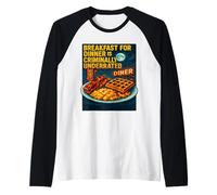 Petit déjeuner Amusant pour dîner dîner gaufres de Nourriture Tard Le Soir Manche Raglan