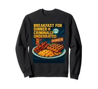 Petit déjeuner Amusant pour dîner dîner gaufres de Nourriture Tard Le Soir Sweatshirt