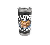Petit déjeuner aux myrtilles I Love Pancakes Gobelet isotherme en acier inoxydable double paroi