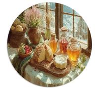 Petit Déjeuner Champêtre Rebord de Fenêtre Puzzle 1000 Pièces Papier Adultes Décoration Maison Détente Cadeau 1000pcs (67.5x67.5cm)