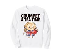 Petit déjeuner d'humour Anglais Crumpet & Tea Time British Lover, Royaume-Uni Sweatshirt