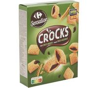 Petit-déjeuner gourmand et pratique avec CARREFOUR SENSATION Céréales Crocks Chocolat Noisette, format familial 400g - Lot de 4