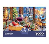 Petit déjeuner Hivernal Puzzle en Carton Solide 1000 Pièces, Ville et thé, Cadeau Amusant, Activité, Décoration Murale, Relaxation Mentale, Calme 70x50cm/1000pcs
