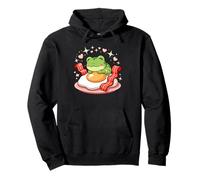 Petit Dejeuner Kawaii Grenouille sur Oeuf Bacon Coeur Sweat à Capuche