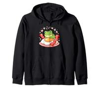 Petit Dejeuner Kawaii Grenouille sur Oeuf Bacon Coeur Sweat à Capuche