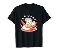 Petit Dejeuner Licorne Kawaii Oeuf Bacon Coeur T-Shirt