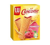 Petit-déjeuner sans tartiner grâce au fourrage framboise - LU Cracotte Craquinette, Biscottes fourrées, 200g - Lot de 4