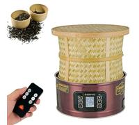 Petit déshydrateur à thé, 400 W, avec télécommande, base en acier inoxydable et cage en bambou, température réglable, pour sécher le thé, les fruits, la viande et les légumes(Red)