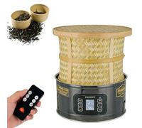 Petit déshydrateur à thé, 400 W, avec télécommande, base en acier inoxydable et cage en bambou, température réglable, pour sécher le thé, les fruits, la viande et les légumes(Black)